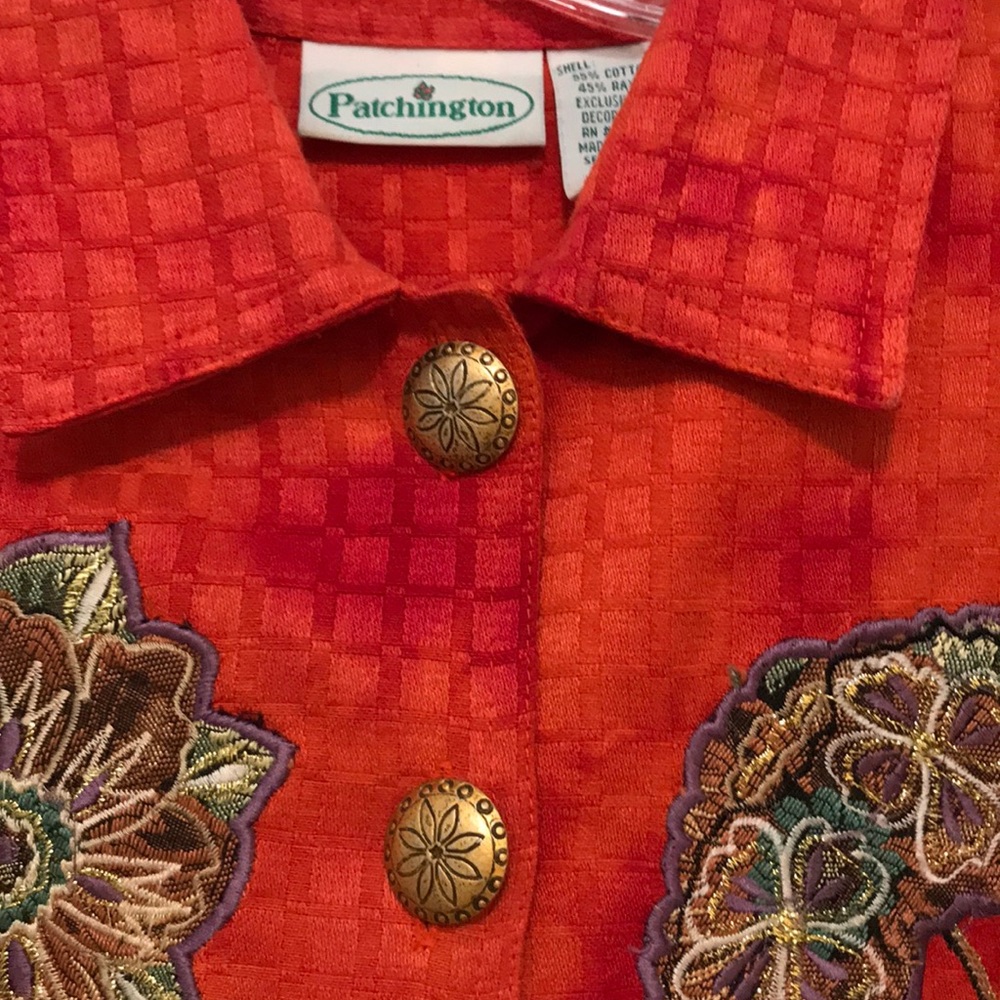 Orange Patchington Jacket! Ps Bust 41” Gorgeous! - image 3
